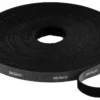 DELTACO Hook and loop fastener cable ties, width 9mm, 10m, sort