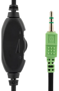 DELTACO, hovedtelefon med volumekontrol, 2,2m kabel, sort/sølv