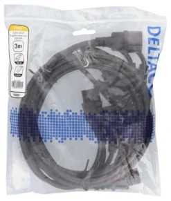 DELTACO IEC C14 to 5x IEC C13 Power cable, 3m, 10A/250V, Y-Splitter, sort