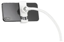 DELTACO 3-i-1 Selfie Ring-Lampe med telefon og Mikrofon holder, hvid