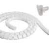 DELTACO Kabelskjulere i nylon, 25mm diameter, værktøj, 10m, hvid