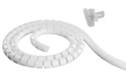 DELTACO Kabelskjulere i nylon, 25mm diameter, værktøj, 5m, hvid