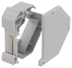 DELTACO Keystone holder for DIN rail, shielding, plastic, grå