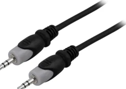 DELTACO Lydkabel, 3,5 mm han - han, 0,5m