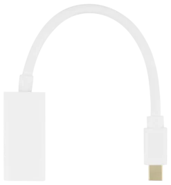 DELTACO Mini DisplayPort till HDMI adapter, 4K 60Hz, 0,2m, Hvid
