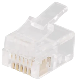 DELTACO Modular connector RJ12, 6P6C, 20-pack, gennemsigtig