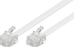 DELTACO modularkabel, 6P4C(RJ11) til 6P4C(RJ11), 2m, hvid