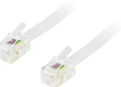 DELTACO modulkabel, 4P4C(RJ9/RJ10/RJ22) til 4P4C(RJ9/RJ10/RJ22), 1,5m,