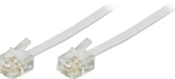 DELTACO modulkabel, 6P4C(RJ11) til 6P4C(RJ11), 10m, hvid