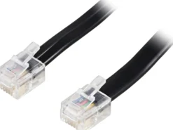 DELTACO modulkabel, 6P6C(RJ12) til 6P6C(RJ12), 5m, sort