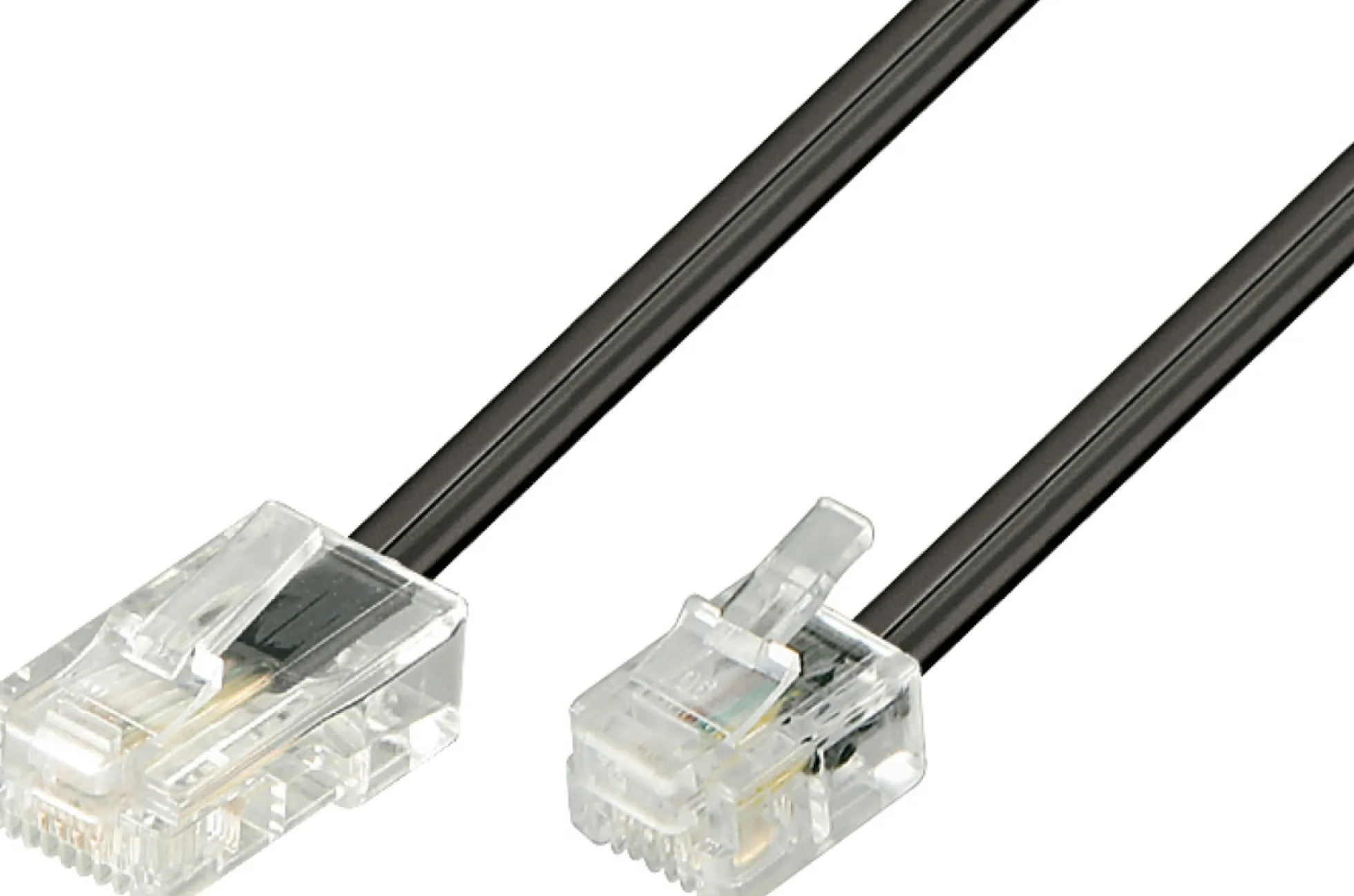 DELTACO modulkabel, 8P4C(RJ45) til 6P4C(RJ11), 3m, sort