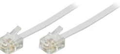 DELTACO modulkabel, 6P4C(RJ11) til 6P4C(RJ11), 2m, hvid