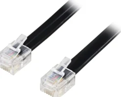 DELTACO modulkabel, 6P6C(RJ12) til 6P6C(RJ12), 2m, sort
