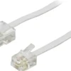 DELTACO modulkabel, 8P4C(RJ45) til 6P4C(RJ11), 3m, hvid