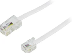 DELTACO modulkabel, 8P4C(RJ45) til 6P4C(RJ11), 5m, hvid
