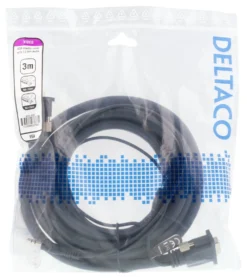 DELTACO monitorkabel HD15 han-han, 3m, 1920x1200 60Hz, 3.5mm lyd