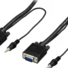 DELTACO Monitorkabel RGB HD15 han-han, u pin 9, m 3,5mm lyd, 5m, sort