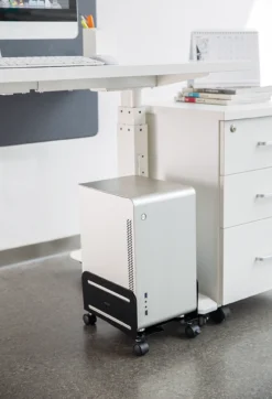 DELTACO OFFICE CPU stand, universal, mobil, sort