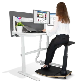 DELTACO OFFICE Ergonomisk ståstol med integreret måtte, sort