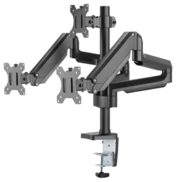 DELTACO Office, tredobbelt hydraulisk monitor-arm, 17"-27", 1,5-8kg,