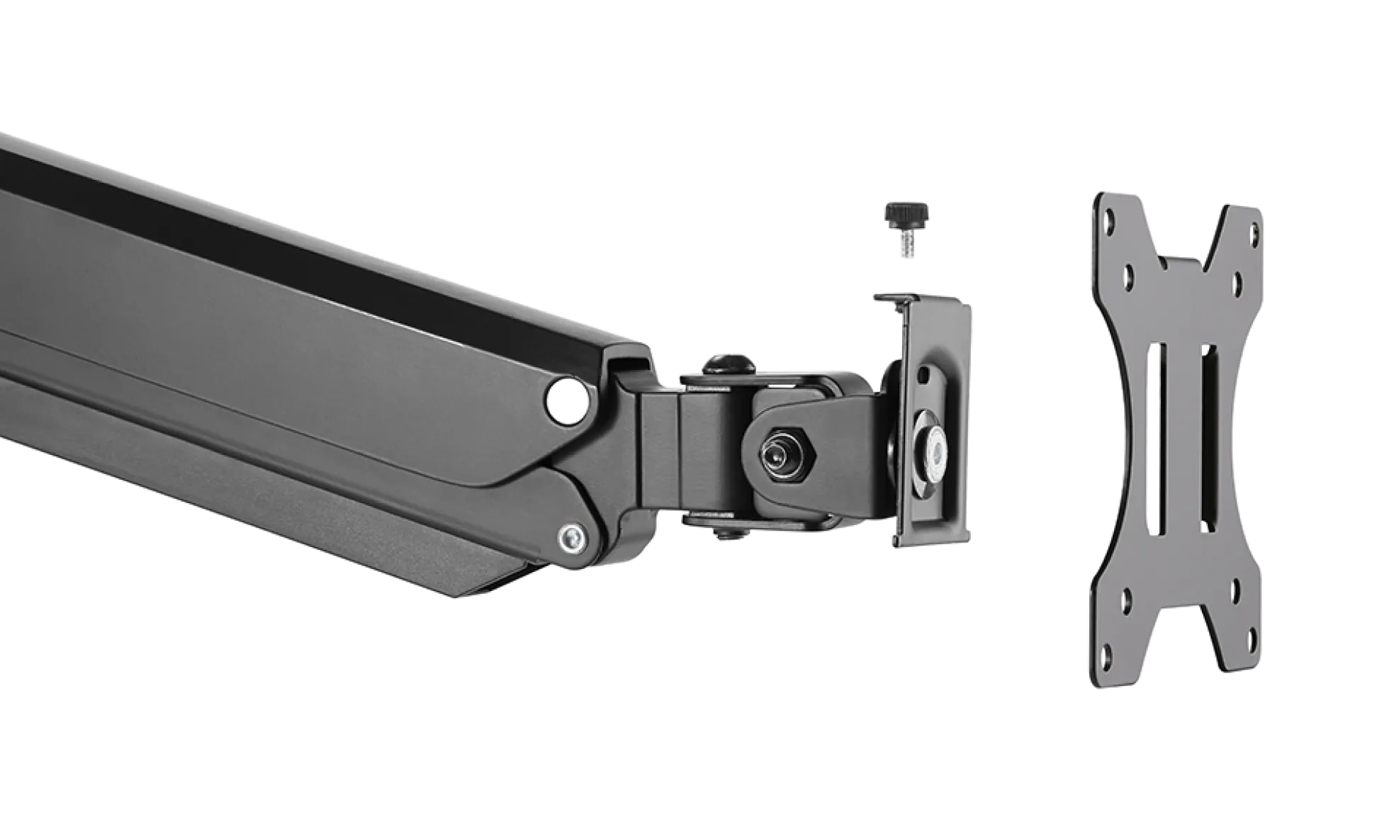 DELTACO Office, tredobbelt hydraulisk monitor-arm, 17"-27", 1,5-8kg,