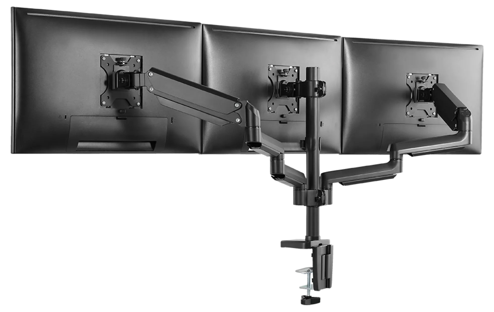 DELTACO Office, tredobbelt hydraulisk monitor-arm, 17"-27", 1,5-8kg,