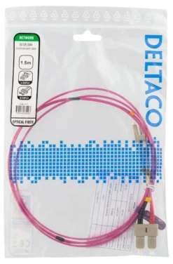 DELTACO OM4 fiber cable LC - SC, duplex, multimode, 50/125, 1.5m
