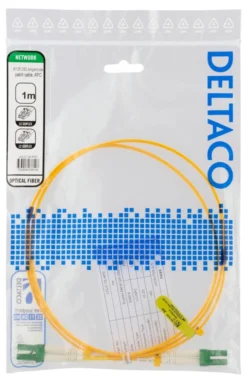 DELTACO OS2 fiber cable LC - LC, duplex, singlemode, APC, 9/125, 1m