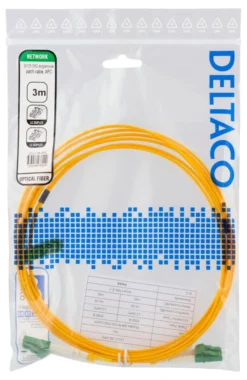 DELTACO OS2 fiber cable LC - LC, duplex, singlemode, APC, 9/125, 3m