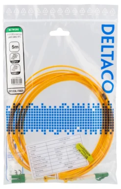 DELTACO OS2 fiber cable LC - LC, duplex, singlemode, APC, 9/125, 5m