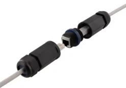 Deltaco patchkabel RJ45 forlænger, vand- og støvtæt, IP68, Cat6, sort
