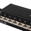 DELTACO Patch Panel, 12xRJ45, Cat6a, wall-mountable, metal, sort