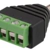 DELTACO 4 pole 3.5mm stik til 4-pin terminal block adapter, sort