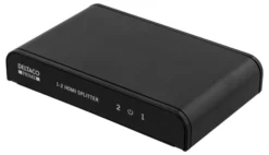 DELTACO PRIME HDMI splitter, 1 in, 2 out, HDMI 2.0, 4K, UHD, 3D, sort