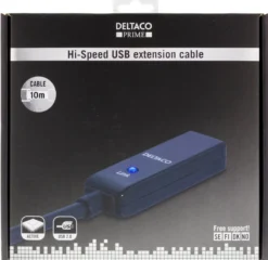 DELTACO PRIME USB 2.0 forlængerkabel, aktiv, Typ A han - Typ