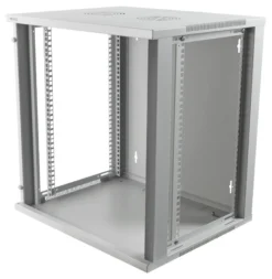 DELTACO 19” rackskab, 12U, 540x450mm, gulvrack/vægrack, glasdør