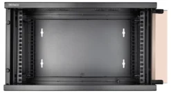 DELTACO 19” rackskab, 6U, 540x450mm, gulvrack/vægrack, glasdør