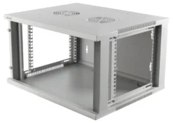 DELTACO 19” rackskab, 6U, 540x450mm, gulvrack/vægrack, glasdør