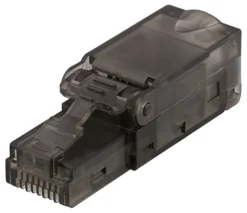 DELTACO RJ45 plug Cat6A, unshielded, tool-less, grå