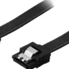 DELTACO SATA-kabel, SATA 6Gb/s, låse-clips, lige-lige, 1m, sort