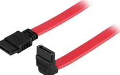DELTACO SATA/SAS-kabel, vinklede (ned)-ret, 0,5m
