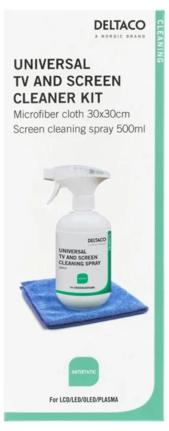 DELTACO Screen Cleaner for all types of monitors, 500ml, incl. microfi