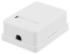 DELTACO shielded network socket, Surface FTP 1xRJ45, Cat6, hvid