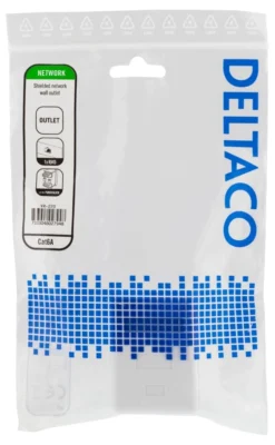 DELTACO shielding network wall socket, Surface FTP 1xRJ45, Cat6A, hvid