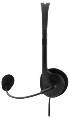 DELTACO Stereo Headset, 30 mm element, 1x 3.5 mm (4-pole), sort