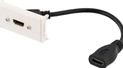 DELTACO Stikpanel, 1xHDMI, 19-pin hun, 0,2m, hvid