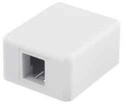 DELTACO Surface mount box for Keystone, 1 port, hvid