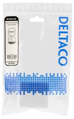 DELTACO Surface mount box for Keystone, 2 ports, hvid