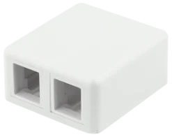 DELTACO Surface mount box for Keystone, 2 ports, hvid