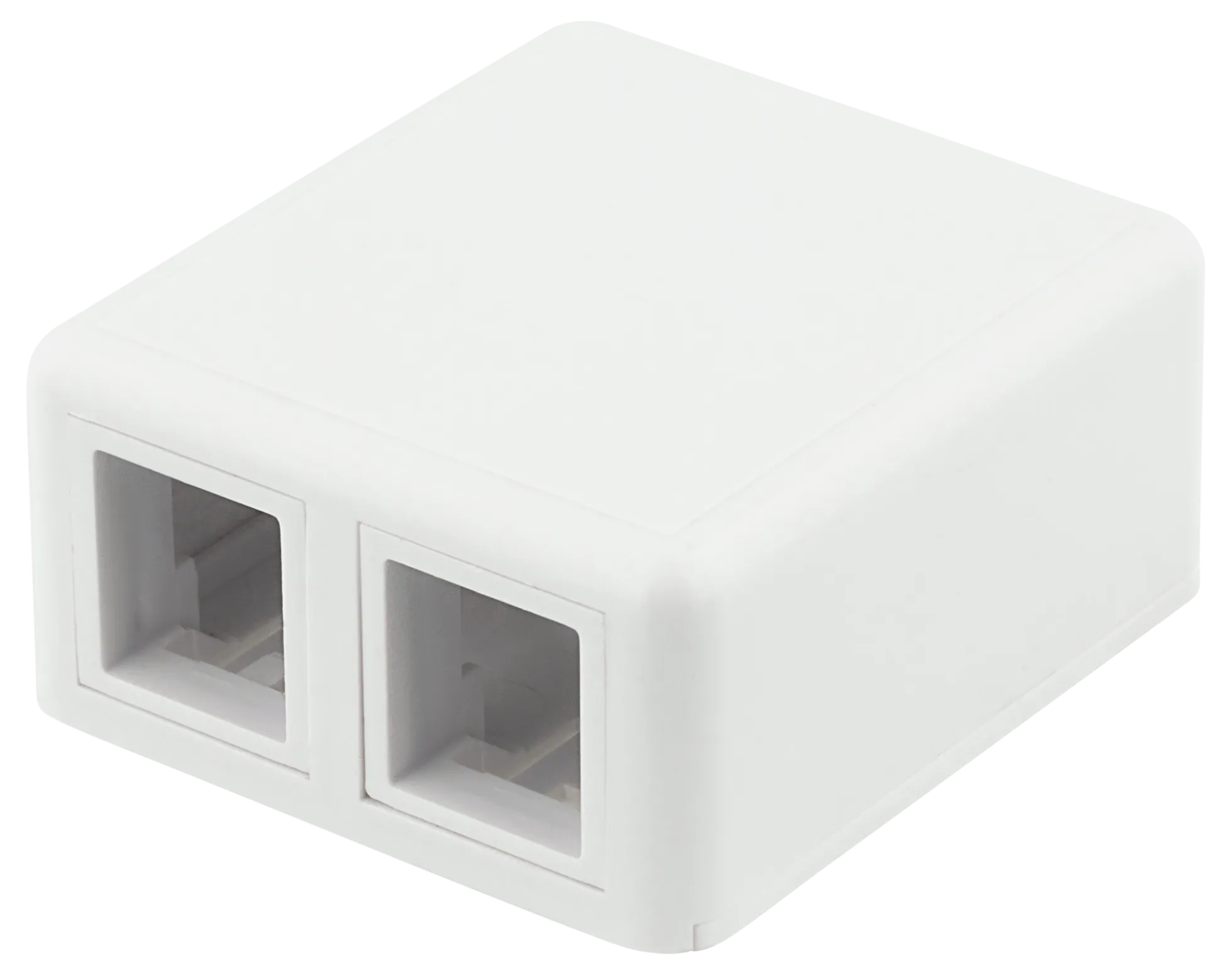 DELTACO Surface mount box for Keystone, 2 ports, hvid
